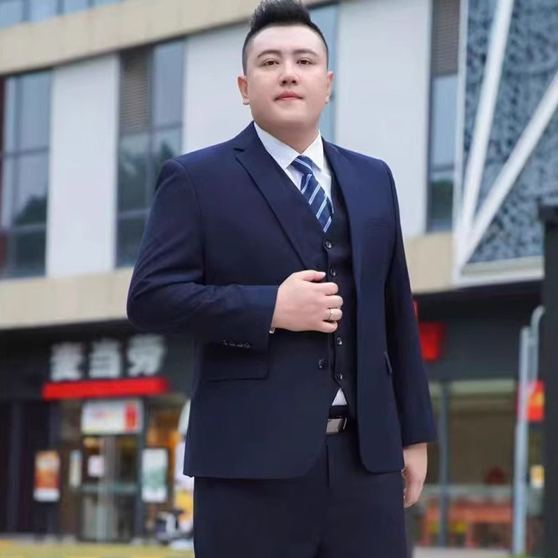 Wholesale plus-size men's suits, extra-large business formal wear for overweight individuals, groom's wedding attire, professional suits