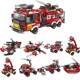 City fire truck building blocks small particles educational toys compatible with Lego Mindy C025 fit Rescue 8 in 1 car