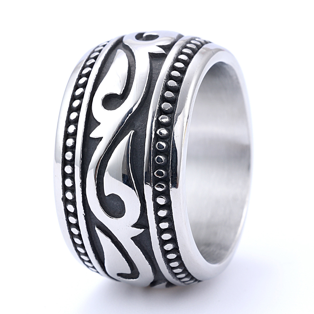 Street Occasion Retro Totem Stainless Steel Plating Men's Rings
