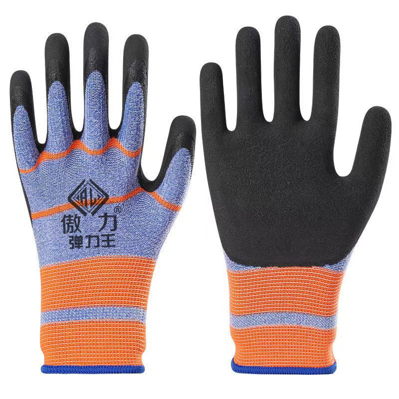 Guantes de protección laboral resistentes al desgaste neumáticos de goma de goma de trabajo de trabajo duro mano de obra duradera al por mayor guantes de látex