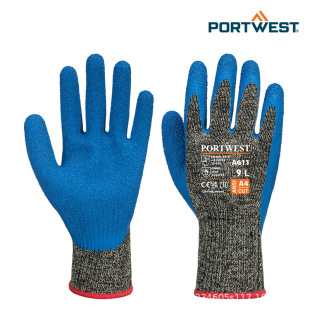 PORTWEST WeAr-resistAnt LAtex Dipped PAlm Anti-cut Gloves Level 5 D AmericAn StAndArd A4 High TemperAture ResistAnt A611