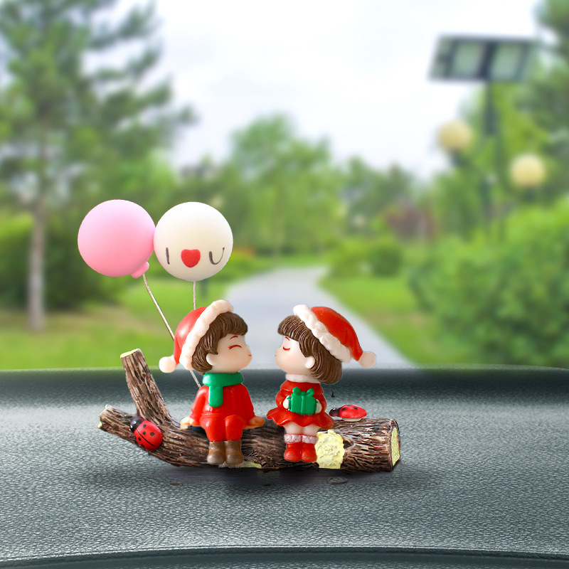 Coche de Navidad Consola central de coche Decoración de pareja linda creativa Decoración de escritorio de muñeca creativa de Navidad transfronteriza