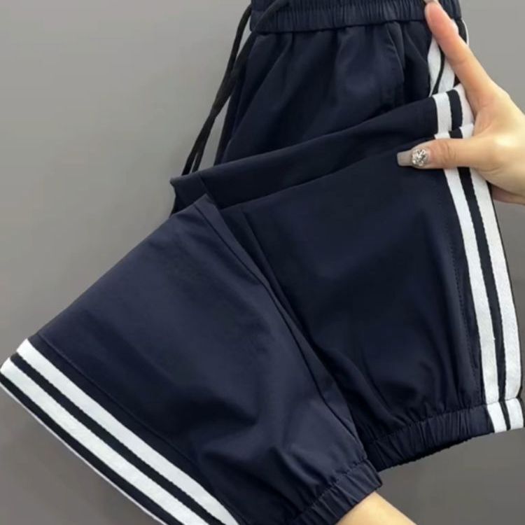 大きいサイズの薄いアイスシルクハーレムパンツ女性の夏薄い緩い痩身カジュアルレギンス9点速乾性スポーツパンツ|undefined