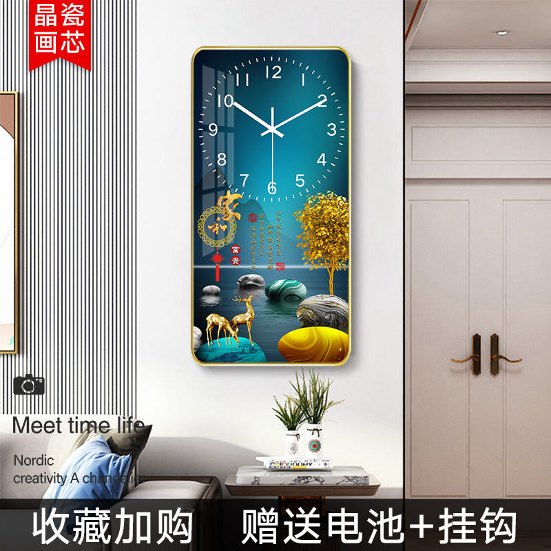 Moderno Hotel minimalista pasillo pintura decorativa reloj de lujo luz corredor Fondo colgante de pared pintura salón reloj mural