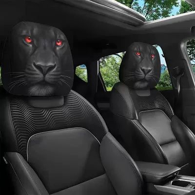 Universal seat cover — Cross-border Amazon best-selling universal pullover printed - black-lion-double-sided-printing-1-piece