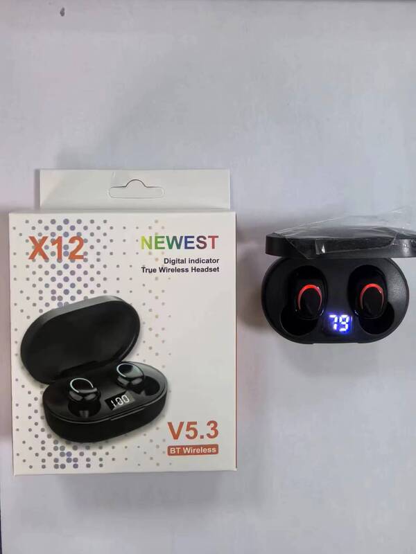 新品X12ワイヤレスbluetoothイヤホンデジタル表示5.3TWSミニ耳栓スポーツE7入耳式E6S bluetoothイヤホン|undefined