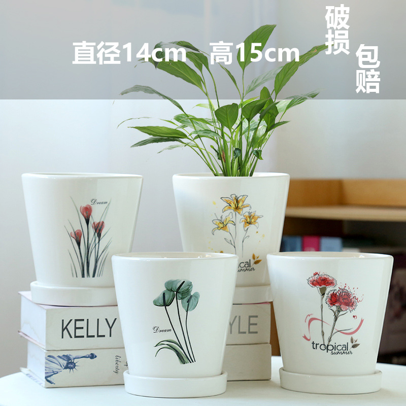 とても美しい中型の直管の花が4本咲いています / ビッグセラミック