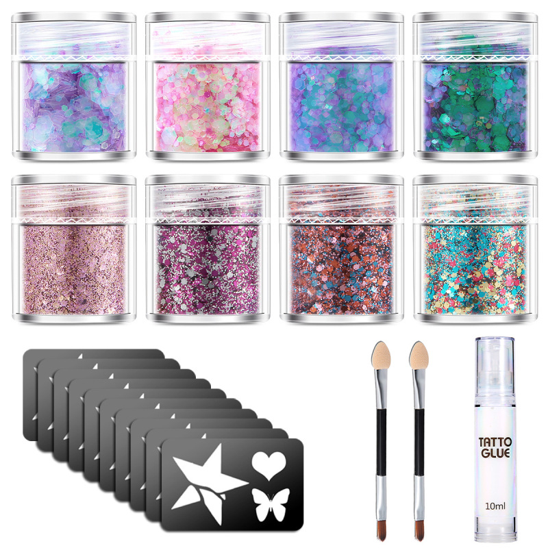 Amazon Explosions Manicure Sequins Patch Set Gel Tattoo Glue Glue Powder Glitter Powder Manicure Jewelry Wholesale