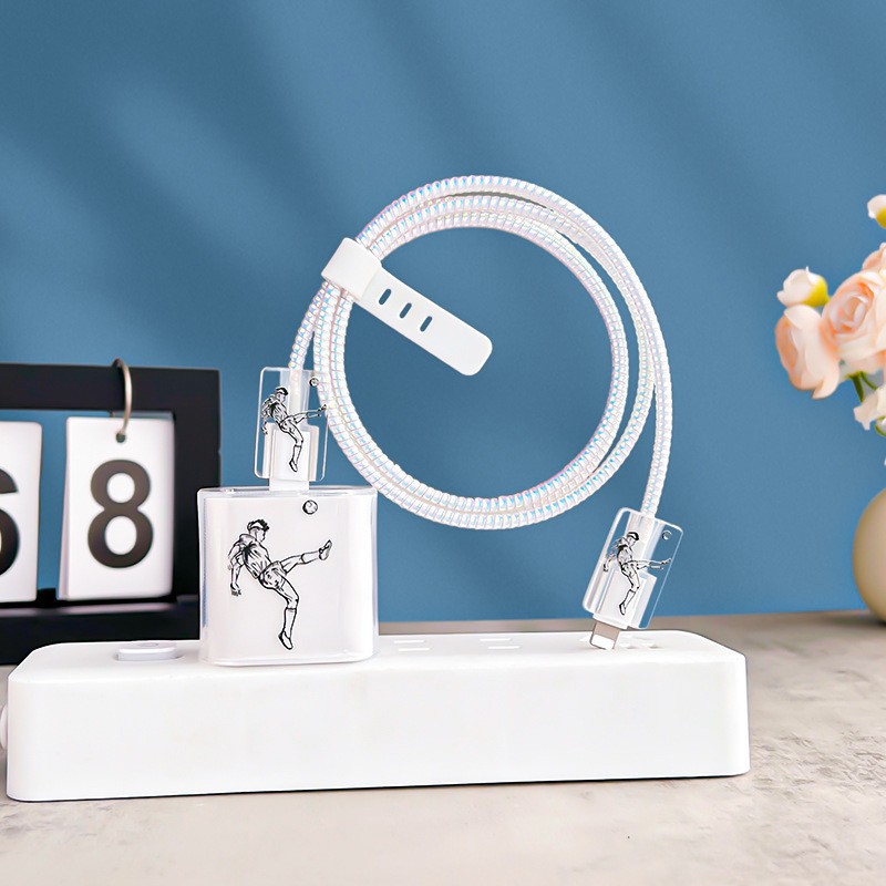 Aplicable para Apple 18 - 20w cargador cubierta de protección de carga rápida cable de datos pinza de cable