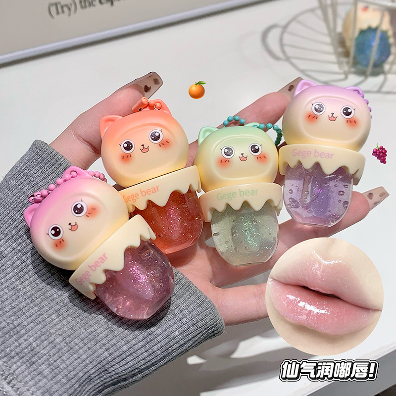 Gege bear甜萌果萃润唇油 秋冬滋润补水无色叠凃淡颜唇纹水光唇膜|undefined