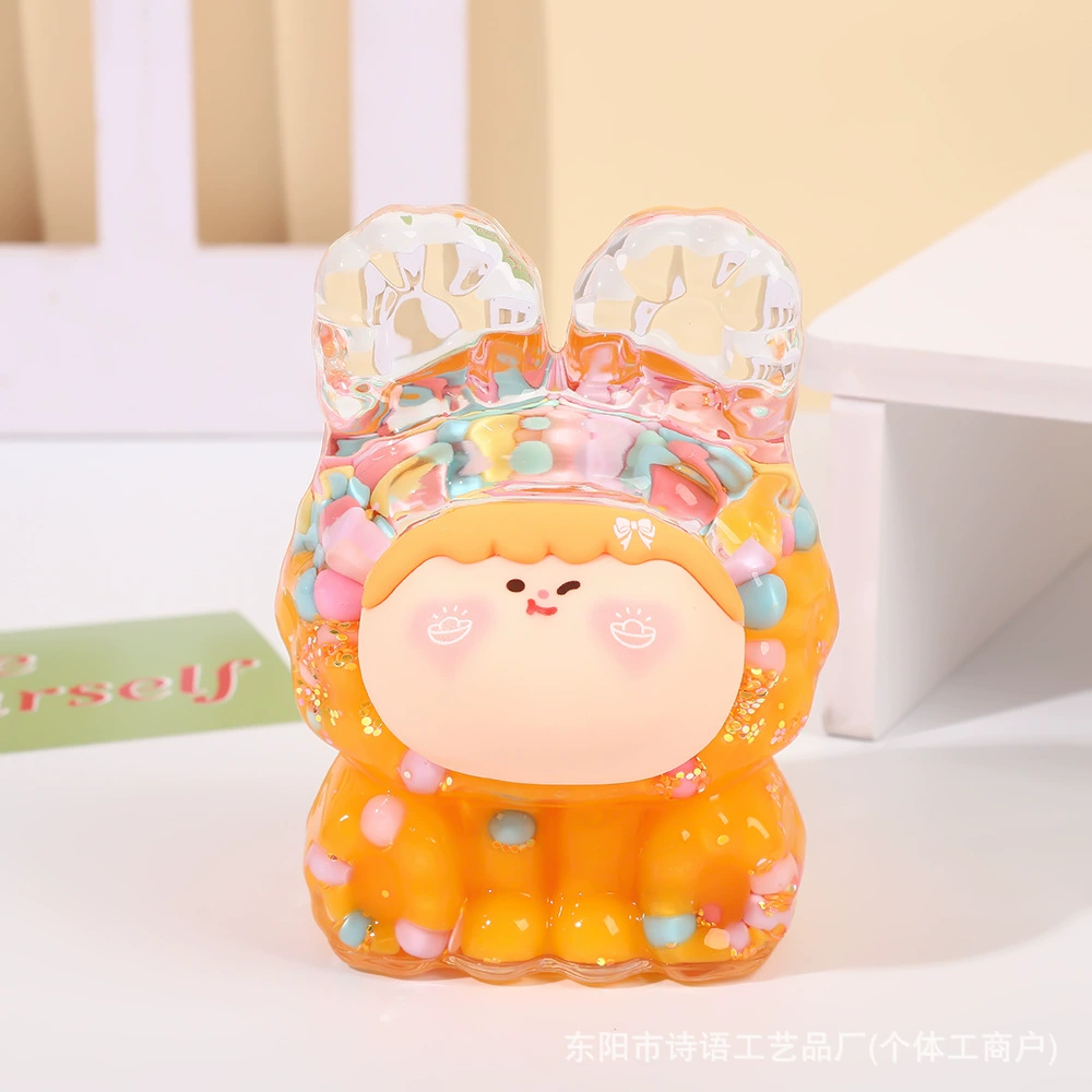 Big Mac cute Lilith doll bursting colorful beans into oil quicksand creative ornaments live broadcast pairs blind box