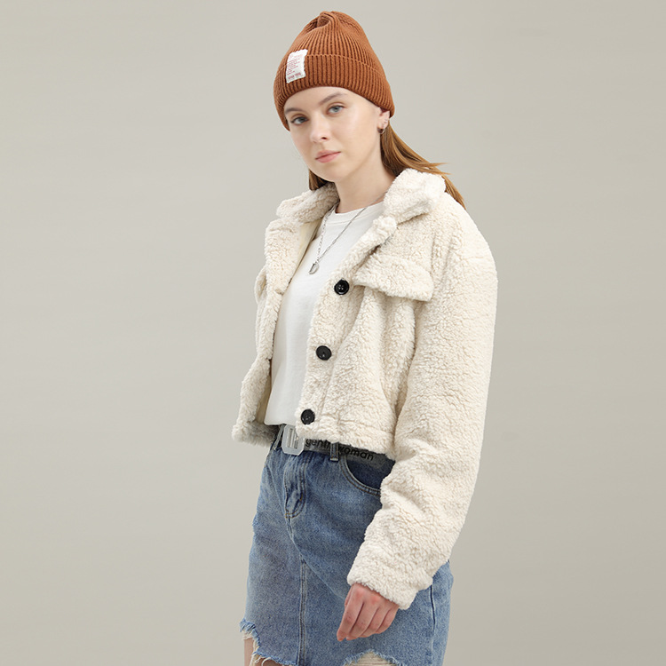 Chaqueta Corta de Algodón para Mujer de Poliéster para Invierno