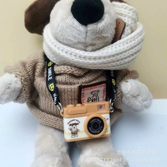 飛行員卡通狗毛絨玩偶公仔發光發聲迷你娃用相機娃衣掛件配飾配件