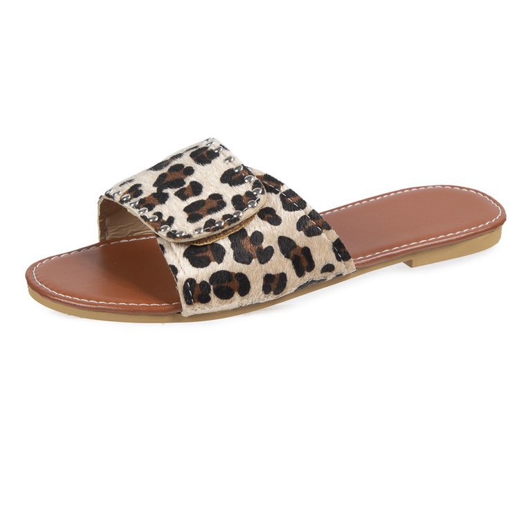 Women's Casual Cow Pattern Leopard Round Toe Slides Slippers display picture 46