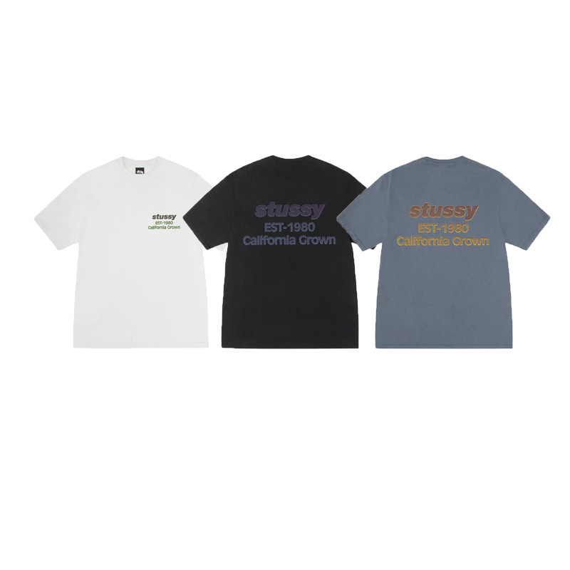 2025 新しい stussy ステューシー男性と女性の半袖 Tシャツ夏の男性と女性のルーズ 230 グラムヘビーウェイト高品質 Tシャツ|undefined