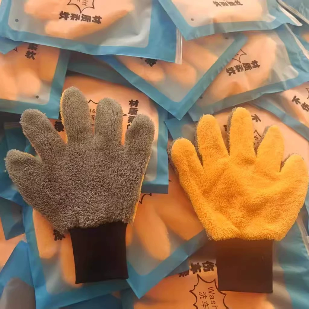 Автомойка перчатка с пятью пальцами Двусторонняя медвежья лапа автомойка перчатки толстый коралловый бархат автомойка перчатки микрофибры автомойка