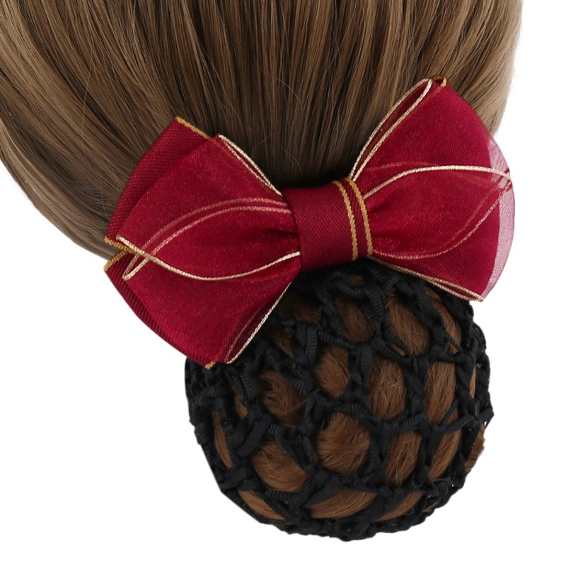 Head flower female professional hair nurse hair net headdress hair clip hotel bank stewardess work work net pocket hair accessories