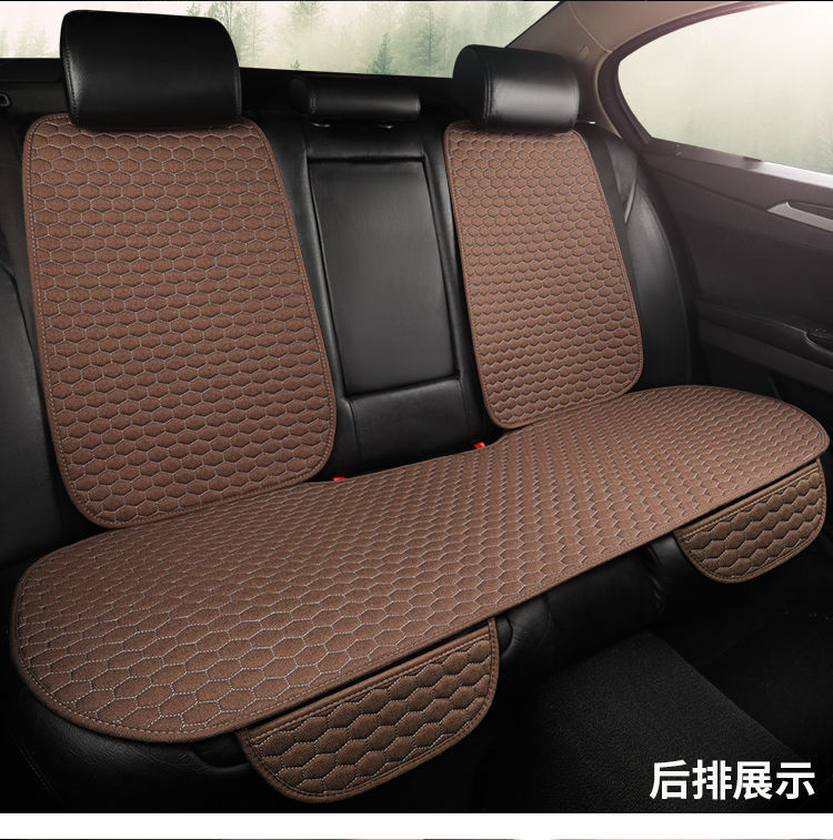 Linen Summer Car Seat Cushion Non-Slip Breathable Ventilated Cool Seat Cushion Five-Seater Main and Passenger Rear Seat Cushion Four-Season Export