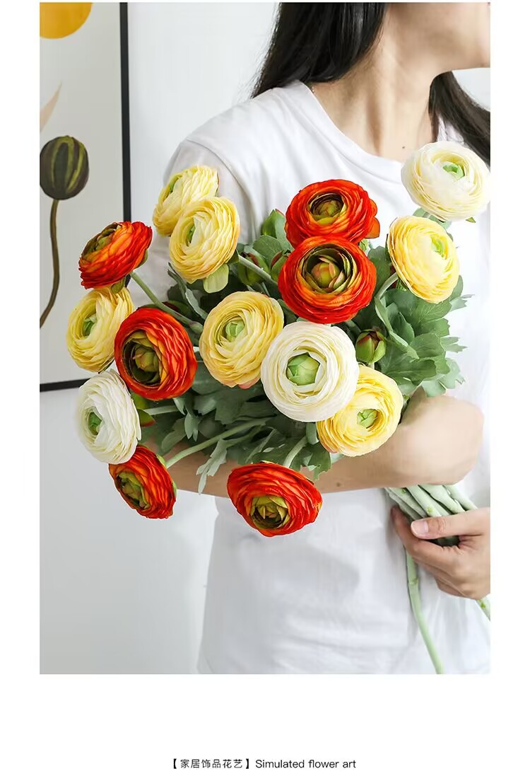 仿真露莲仿真花植绒绢花婚庆家居装饰摄影道具人造花仿真牡丹批发假花详情7