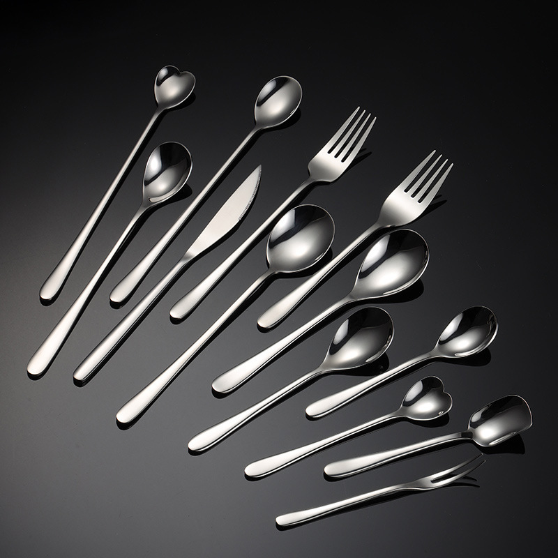 エイン304ステンレス食器040ドイツ製フォークフルーツフォーク丸スプーンアイスクリームスプーン滑らかな縁厚みのあるギフト|undefined