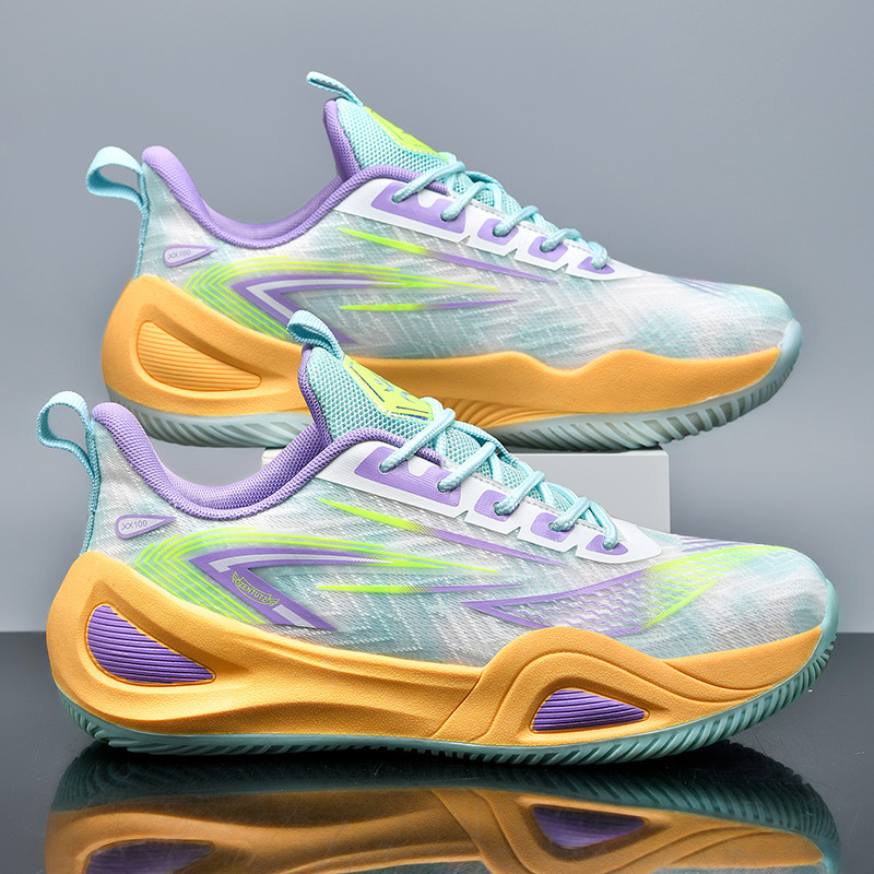 Primavera de 2025, nuevos zapatos de baloncesto Yuan Yuan, zapatos deportivos casuales de alta altura transpirables para hombres, zapatos de competencia antideslizantes