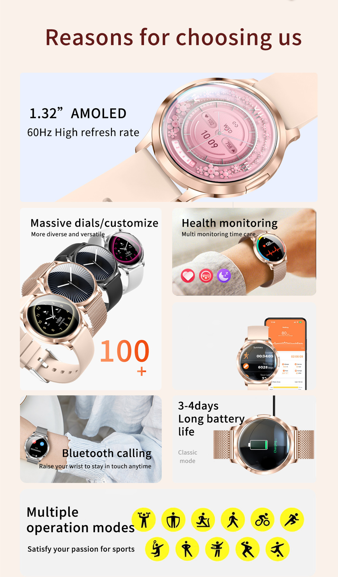Smartwatch With Calling Function Heart Rate And Blood Pressure_voghion.com
