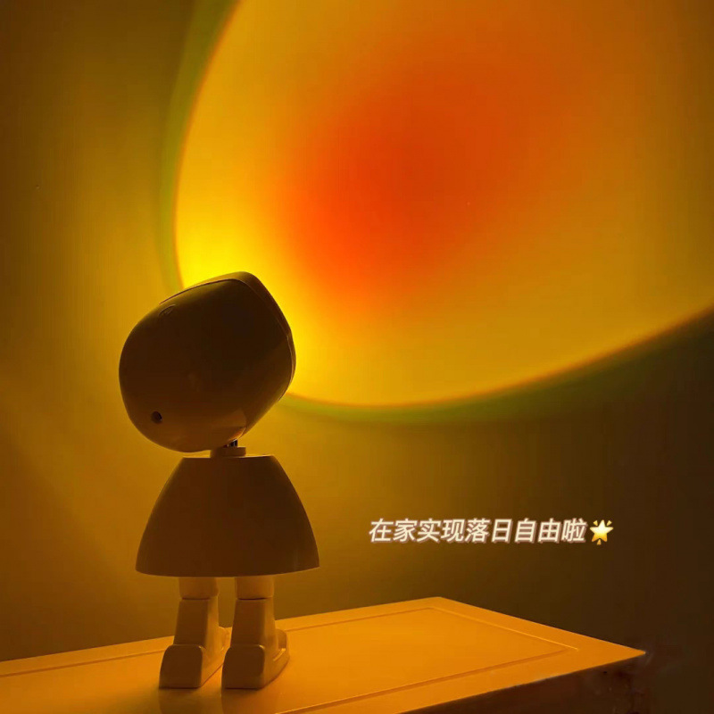 宇航员夕阳日落灯氛围感直播拍照背景投影小夜灯卧室桌面摆件台灯|undefined