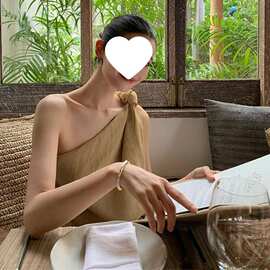 新中式国风斜领连衣裙女夏设计高级感宽松长裙