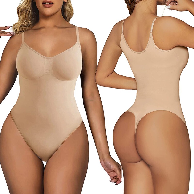 Cross-Border Premium Shapewear Bodysuit with Tummy Control and Butt Lift, Plus-Size Thong Panties, Women's Camisole Shapewear