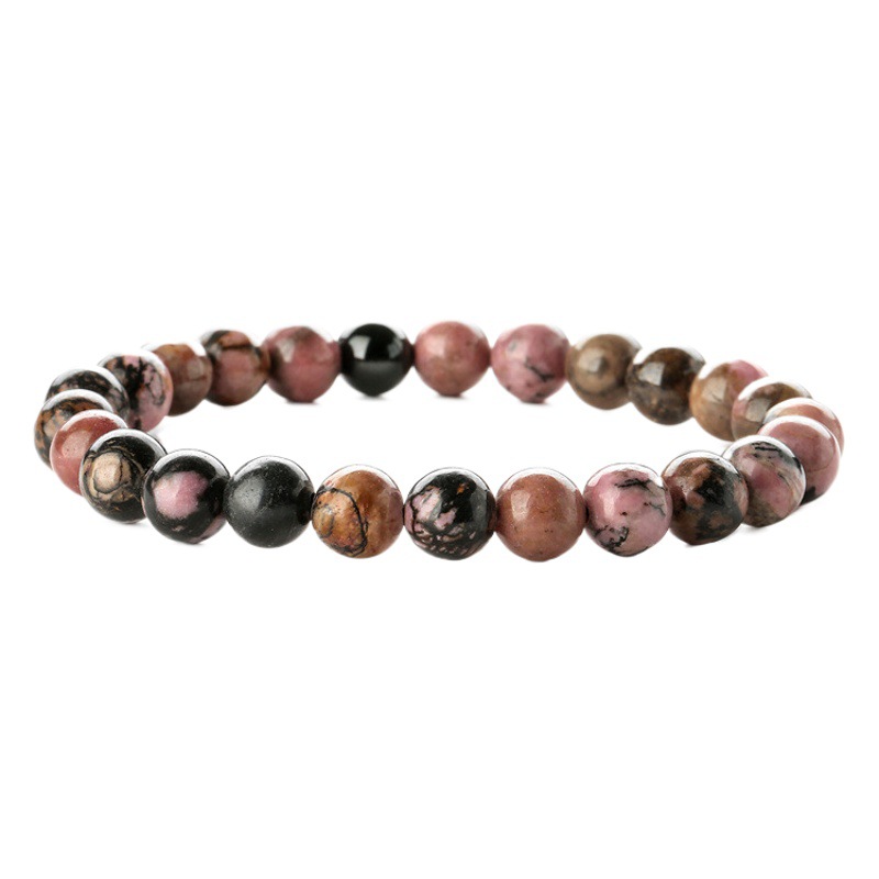Pulsera de cuentas de piedra natural directa de fábrica piedra emperador línea negra patrón rojo pulsera de ágata pulsera terminada al por mayor