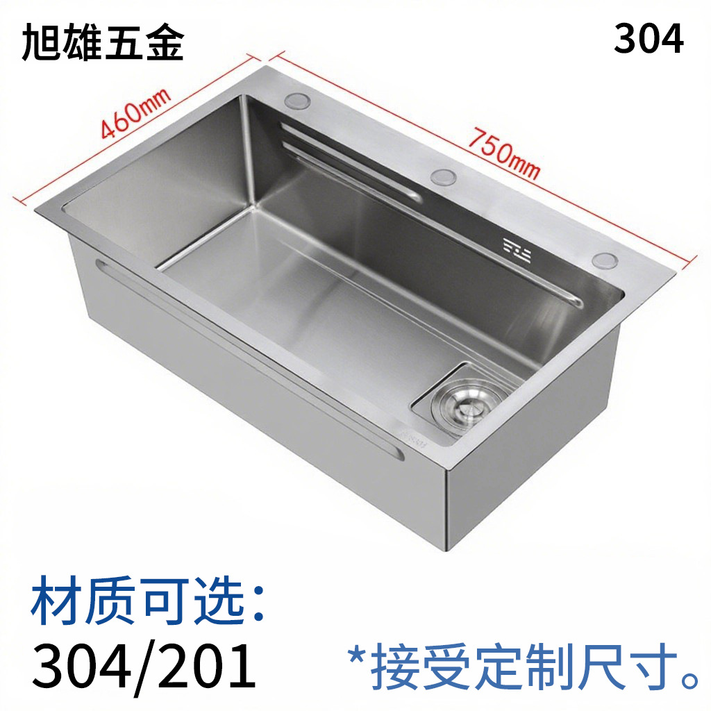 Cocina de acero inoxidable lavabo de acero inoxidable lavabo de doble ranura de una sola ranura lavabo integral espesado lavabo manual lavabo de platos