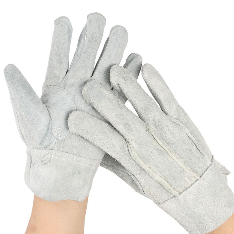 高侒	GA54001 牛皮耐高温 防热长款电焊手套劳保牛二层全皮双层隔