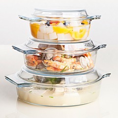 Fenix/Fenix ​​European-style tempered transparent glass pot with lid heat-resistant instant noodle bowl microwave oven wholesale