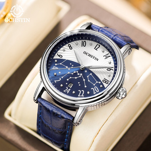 Brand counter genuine goods waterproof luminous men's watch business casual leather automatic mechanical watch agent