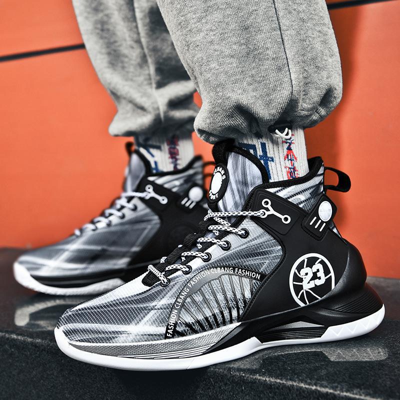 High-top basketball shoes for men and women summer mesh breathable non-slip wear-resistant shock-absorbing lightweight student mandarin duck two-color sneaker