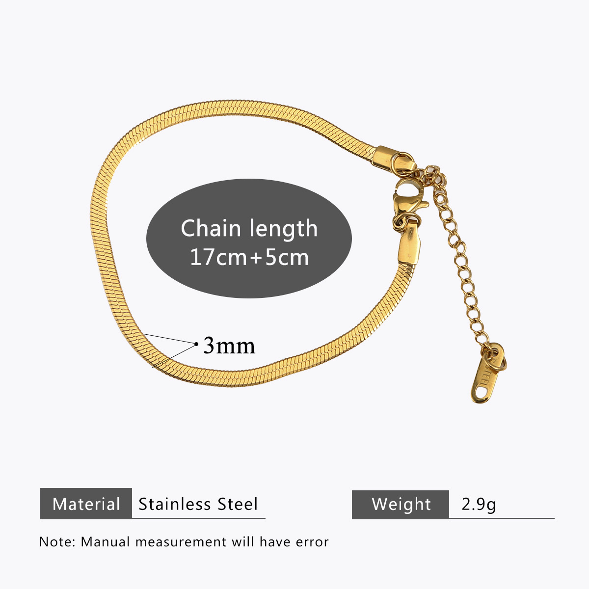 Women's Gender Wholesale Jewelry Classic Style Heart Shape Solid Color 304 Stainless Steel Plating Snake Chain Necklace