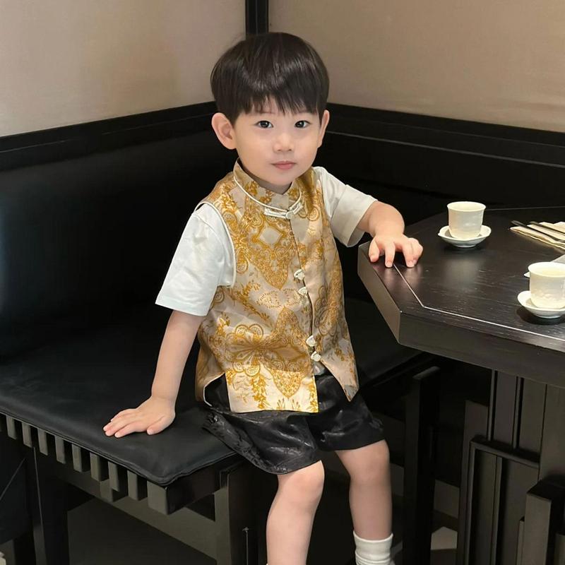 男童新中式汉服儿童夏装2025新款薄款中国风外穿马甲女宝高端衣服|undefined