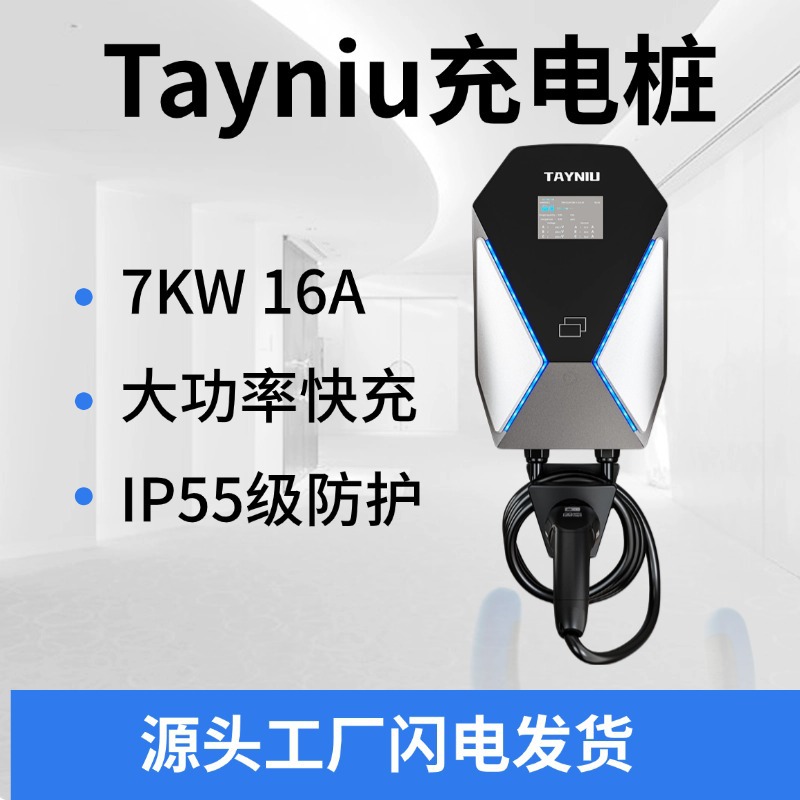 Tayniu家用充电桩7KW16A欧标美标跨境通用新能源充电枪防水快充