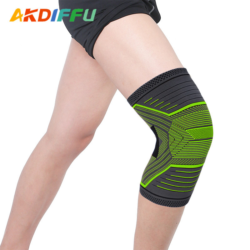 Nuevo rodilla deportiva cuatro lados elástico tejido calentamiento rodilla nylon rodilla para el fabricante de baloncesto de voleibol