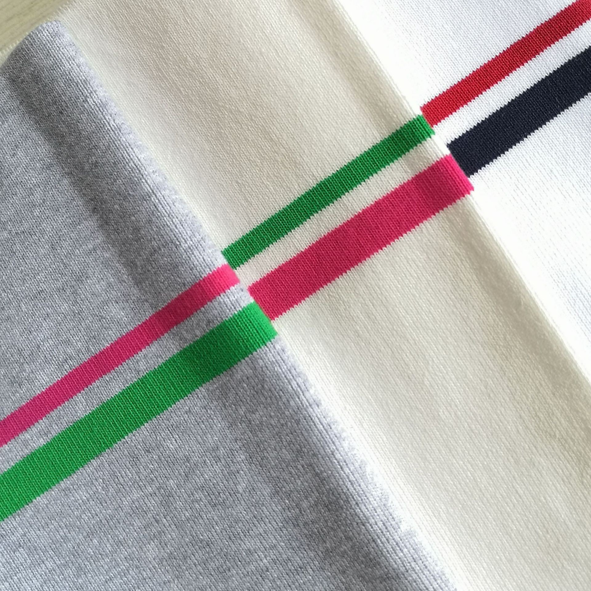 新金旷针织面料色织棉氨彩条横机罗纹1*1服装领口袖口下摆螺纹