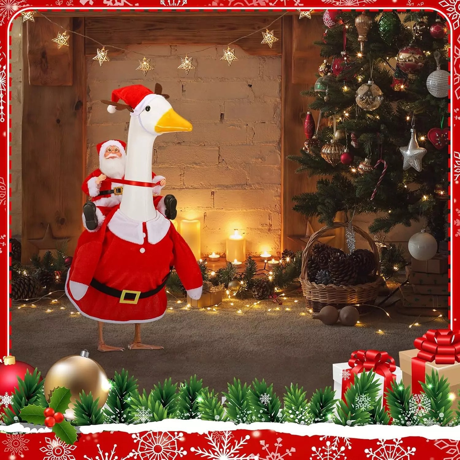 Disfraz Festivo para Ganso de Tela para Navidad image 2
