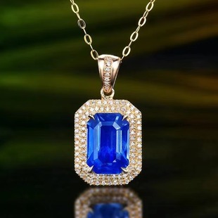 Fashion New Sri Lanka Natural Cornflower Sapphire Pendant 2.51 karat Octagon 18K Gold Pendant