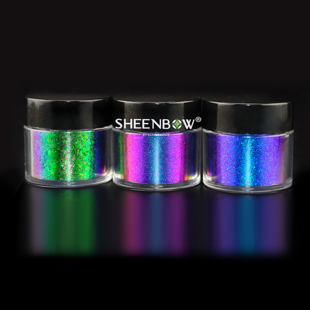 鑫铂新品爆闪变色龙欧泊粉喷漆眼影指甲闪片史莱姆云锦粉颜料批发