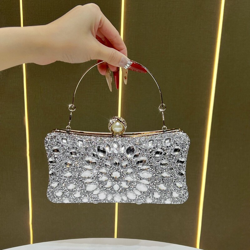 Cross-Border New Style Diamond-Encrusted Evening Bag, High-End Women's Fashion Clutch Bag, Light Luxury Crossbody Bag, Sparkling Diamond Handbag Cross-Border New Style Diamond-Encrusted Evening Bag, High-End Women's Fashion Clutch Bag, Light Luxury Crossbody Bag, Sparkling Diamond Handbag