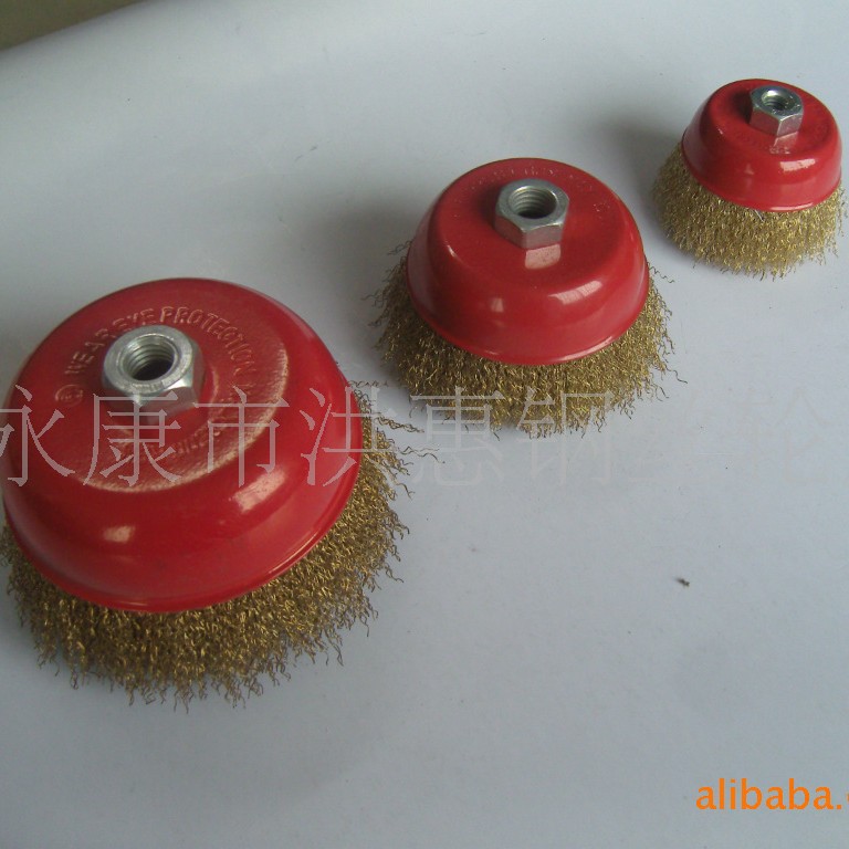 曲丝罗碗型钢丝轮 规格65-125MM不等 钢丝轮厂家