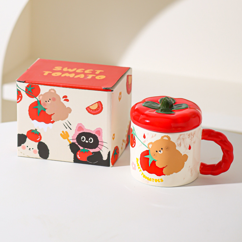 Tazas de cerámica de marcas, tazas de agua lindas, tazas de regalo de cumpleaños con tazas de café cubiertas, tazas de desayuno