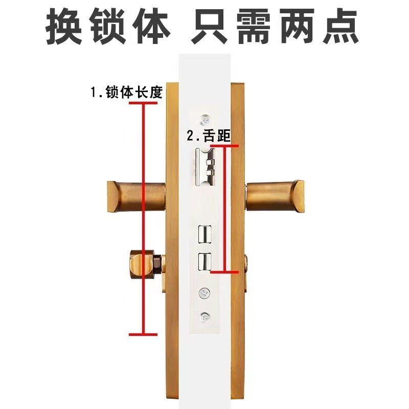 Cerradura de puerta interior al por mayor pequeño 50 rodamiento grande 50 cuerpo de cerradura antirrobo de acero inoxidable doble lengüeta silenciosa 58 cuerpo de cerradura
