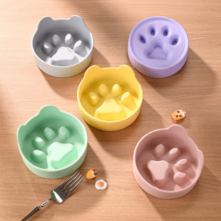 Macaron Pure Color Silicone Slow Food Bowl Dog and Cat Feeder Drinking Bowl Cat Food Dog Food Bowl Pet Bowl Food Utensils