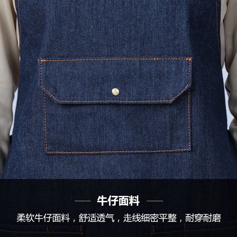 Amazon delantal vaquero cocina café pastel salón de belleza barbería ropa de trabajo delantal casero al por mayor