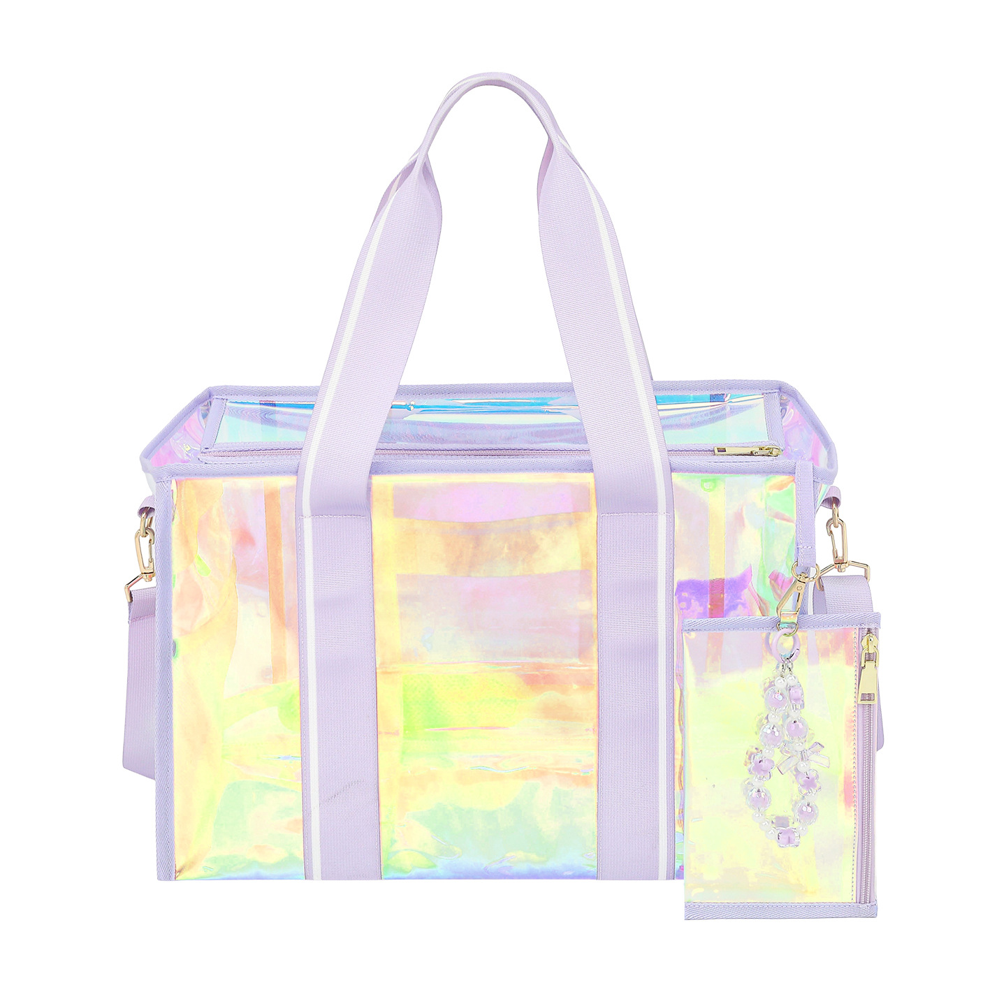 Bolso de mujer de PVC mágico de venta caliente transfronterizo bolso de playa con láser bolso de mensajero de gran capacidad bolso Tote fruta impermeable